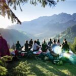 Yoga am Morgen auf dem Brentenjoch